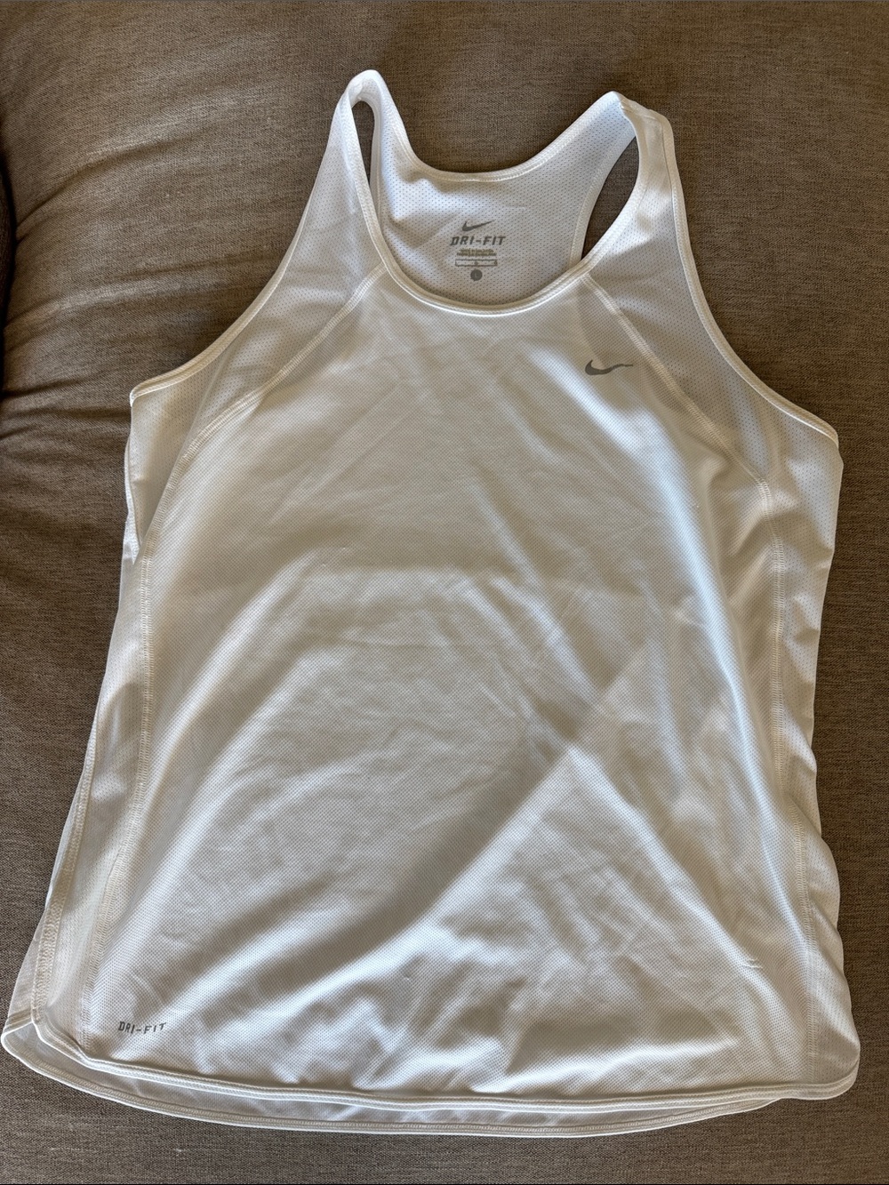 Nike White Dri-FIT Racerback Training Tank